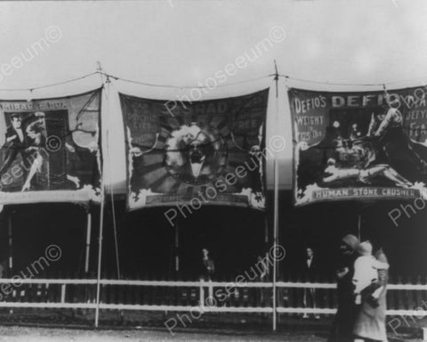 Carnival Sideshow Canvas Banner 8x10 Reprint Of Old Photo - Photoseeum