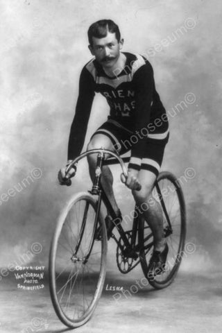 Bicycle Racer Poses On Vintage Bike 1900s 4x6 Reprint Of Old Photo - Photoseeum
