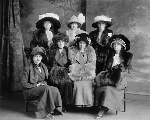 Group Of Ladies Wearing Interesting Hats Vintage 8x10 Reprint Of Old Photo - Photoseeum