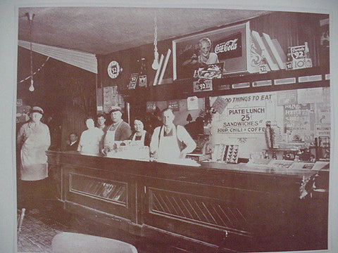 Coca Cola Lunch Counter 1930's Vintage Sepia Card Stock Photo 1930s - Photoseeum
