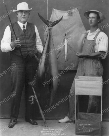 Captain Farnsworths Kite Tuna Catch 1906 Vintage 8x10 Reprint Of Old Photo - Photoseeum