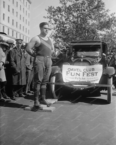 Strongman Poses By Car Vintage 1920s 8x10 Reprint Of Old Photo - Photoseeum