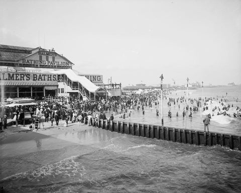 Balmers Bathing Beach Coney Island Vintage 8x10 Reprint Of Old Photo - Photoseeum