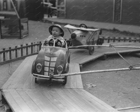 Car & Plane Amusement Ride 1940 Vintage 8x10 Reprint Of Old Photo - Photoseeum