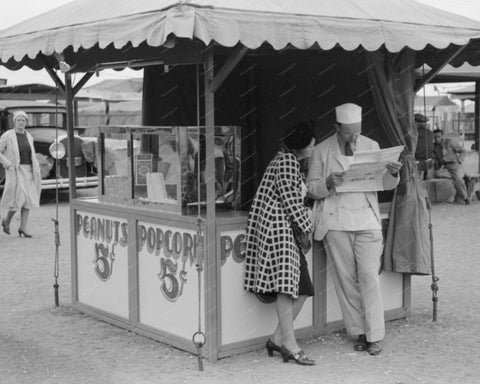 Fairground Pop Corn Stand 1939 Vintage 8x10 Reprint Of Old Photo - Photoseeum