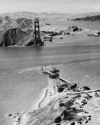 Golden Gate Bridge Construction 8x10 Reprint Of Old Photo - Photoseeum