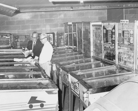 Police Inventory of Pinball Machines 8x10 Reprint Of Old Photo - Photoseeum