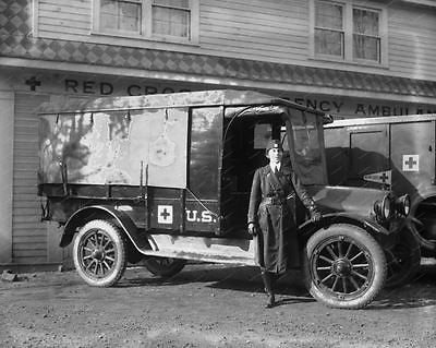 Red Cross Ambulance 1920 Vintage 8x10 Reprint Of Old Photo - Photoseeum