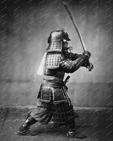 Samurai With Sword 1860 Vintage 8x10 Reprint Of Old Photo - Photoseeum