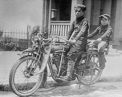 Indian Motorcycle Kids 1915 8x10 Reprint Of Old Photo - Photoseeum