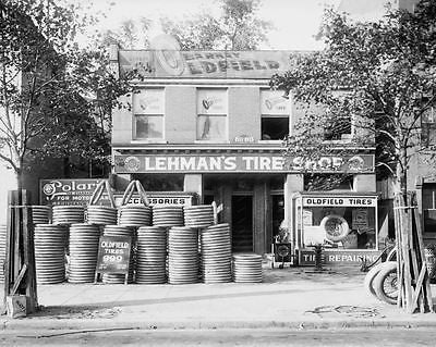 Lehmans Tire Shop 1922 Vintage 8x10 Reprint Of Old Photo - Photoseeum