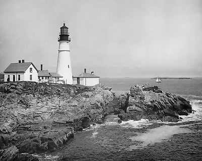 Light House Portland Maine1902 8x10 Reprint Of Old Photo - Photoseeum