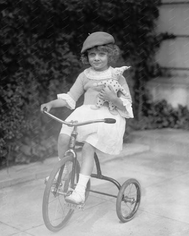 Tricycle Ride With Stuffed Clown 8x10 Reprint Of Old Photo - Photoseeum