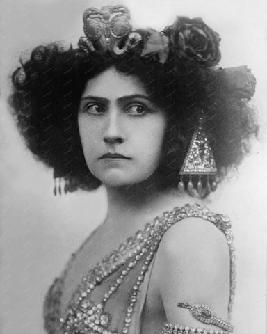 Woman With Interesting Hat And Large Earrings 8x10 Reprint Of Old Photo - Photoseeum