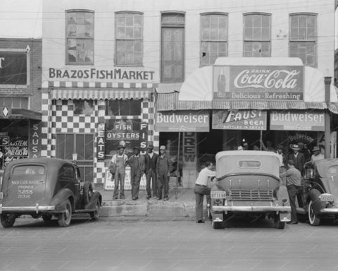 Brazo Fish Market Coca Cola Signs 1939 Vintage 8x10 Reprint Of Old Photo - Photoseeum
