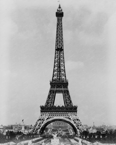 Eiffel Tower Paris Exposition 1889 Vintage 8x10 Reprint Of Old Photo 1 - Photoseeum