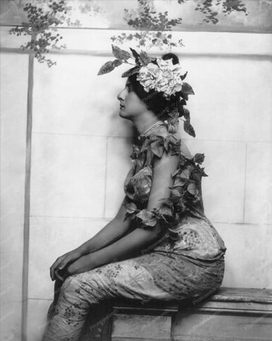 Vintage Lady Seated In Hat Of Flowers 8x10 Reprint Of Old Photo - Photoseeum