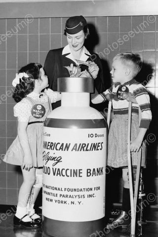 American Airlines Stewardess Vaccine Bank 4x6 Reprint Of Old Photo - Photoseeum
