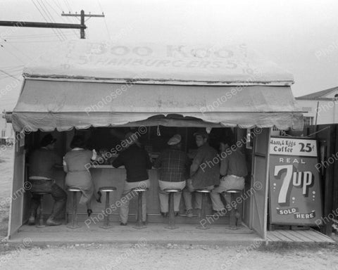 Boo Koo 5 Cent Hamburger Tent 1940's Vintage 8x10 Reprint Of Old Photo - Photoseeum