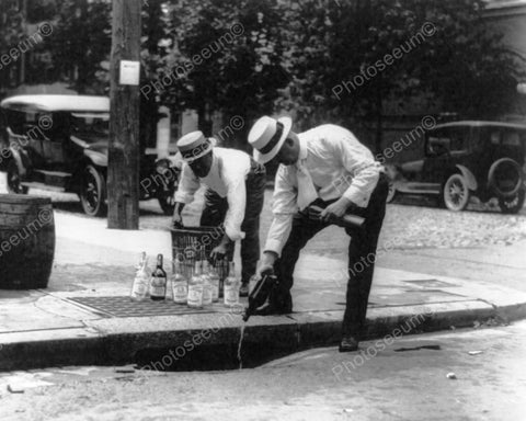 Men Empty Liquor Bottles In Sewer 1900s 8x10 Reprint Of Old Photo - Photoseeum