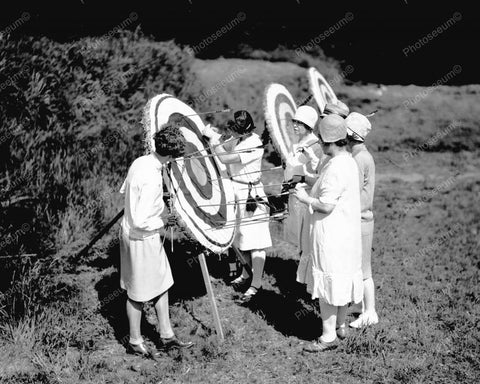 Womens Archery Contest 1928 Vintage 8x10 Reprint Of Old Photo 1 - Photoseeum