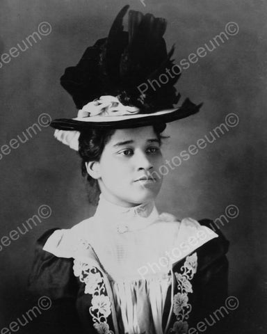 Black Lady In Victorian Hat 1800s 8x10 Reprint Of Old Photo - Photoseeum