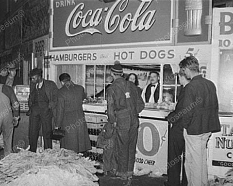 Hot Dog & Hamburger Stand 5c Busy Scene 8x10 Reprint Of Old Photo - Photoseeum