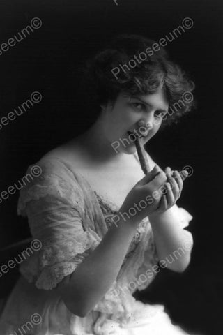 Victorian Lady Smokes Cigar! 4x6 Reprint Of Old Photo - Photoseeum