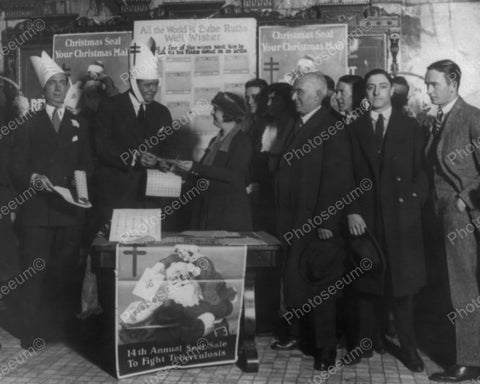 Babe Ruth Promoting Christmas Seals 1921 Vintage 8x10 Reprint Of Old Photo - Photoseeum