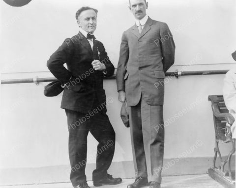 Houdini Poses With Tall Man 8x10 Reprint Of Old Photo - Photoseeum