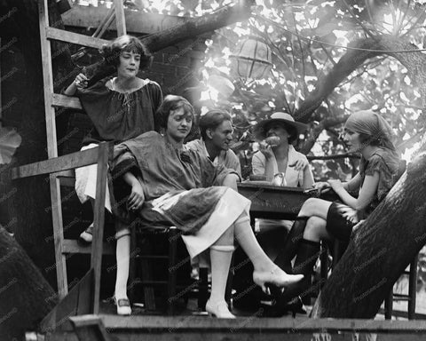 Tree House Tea Party 1920s Vintage 8x10 Reprint Of Old Photo - Photoseeum
