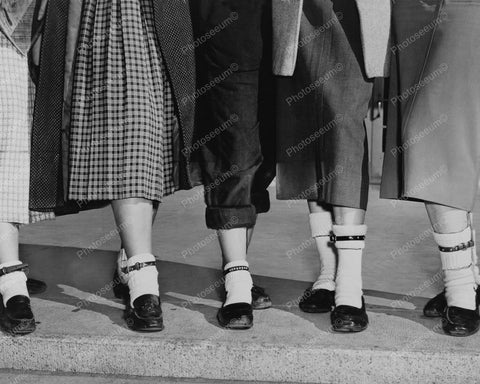 Girls Posing With Sock Belts 8x10 Reprint Of Old Photo - Photoseeum