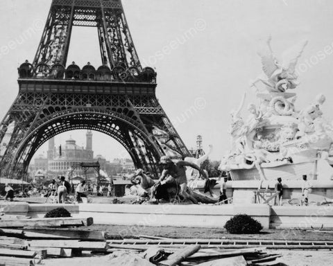 Fountain St Vidal By Eiffel Tower 1800s 8x10 Reprint Of Old Photo - Photoseeum