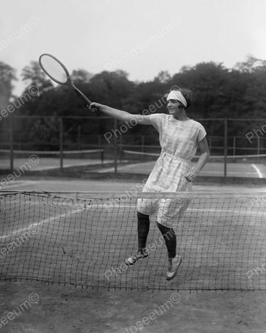 Young Woman Playing Tennis 1925 Vintage 8x10 Reprint Of Old Photo - Photoseeum