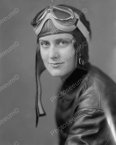 Female Pilot In Flight Gear1940's Vintage 8x10 Reprint Of Old Photo - Photoseeum