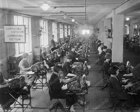 Computing Division 1924 Vintage 8x10 Reprint Of Old Photo - Photoseeum