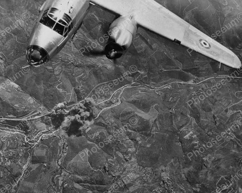 Aerial View Of Fighter Plane Bomb_Drop! 8x10 Reprint Of Old Photo - Photoseeum
