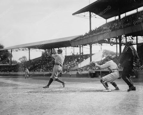 Babe Ruth At Bat & Garret Catching 1920 Vintage  8x10 Reprint Of Old Photo - Photoseeum