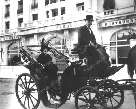 Woman In Carriage At Hotel Negresco 8x10 Reprint Of Old Photo - Photoseeum