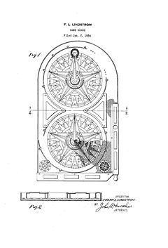 USA Patent Lindstrom Goldstar Bagatelle Pinball Drawings - Photoseeum