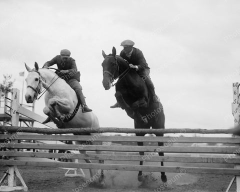 Horse Jumping Trainig 1919 Vintage 8x10 Reprint Of Old Photo - Photoseeum