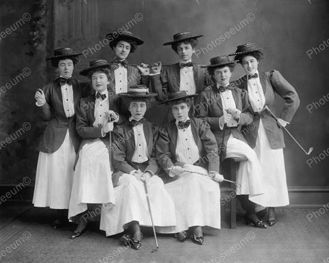 Ladies Golfers 1910 Vintage 8x10 Reprint Of Old Photo - Photoseeum