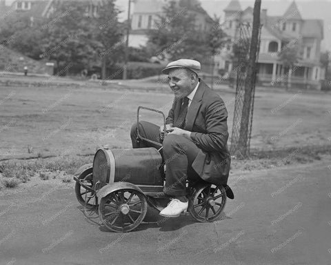 Man Riding A Miniature Car Vintage 8x10 Reprint Of Old Photo - Photoseeum