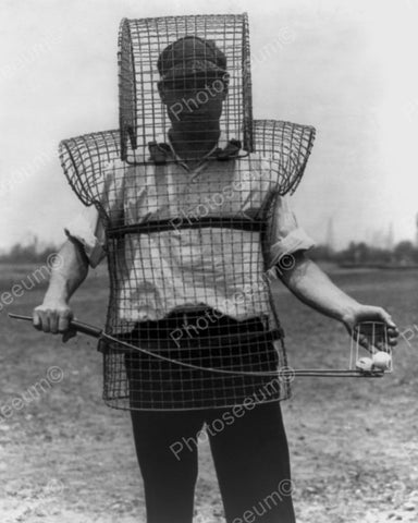 Man Wears Vintage Golf Caddy Protection 8x10 Reprint Of Old Photo - Photoseeum