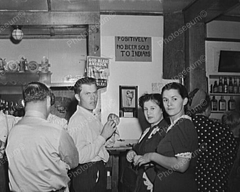 No Beer Sold To Indians Sign & Bar Scene 8x10 Reprint Of Old Photo - Photoseeum