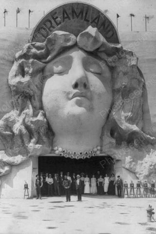 Coney Island Dreamland Woman Sculpture 4x6 Reprint Of Old Photo - Photoseeum