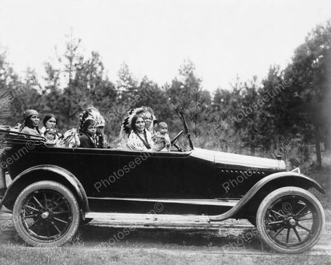 Indians Ride In Vintage Classic Auto 8x10 Reprint Of Old Photo - Photoseeum