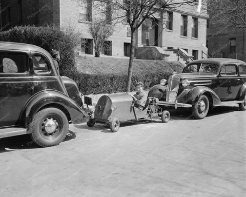 Go Cart Parked Between Two Cars 8x10 Reprint Of Old Photo - Photoseeum