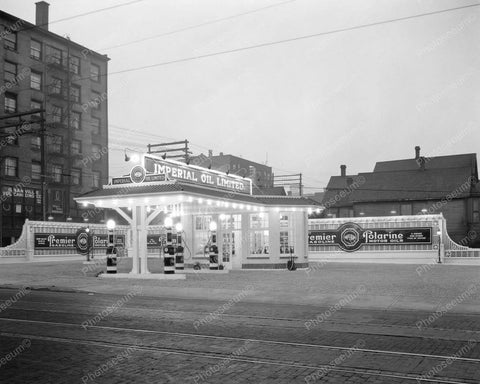 Imperial Oil Gas Station 1925 Vintage 8x10 Reprint Of Old Photo - Photoseeum