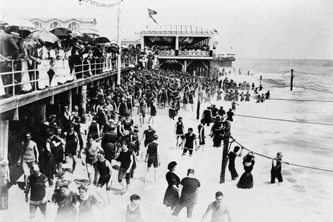 Asbury Park NJ Beach By Boardwalk 1920s 4x6 Reprint Of Old Photo - Photoseeum